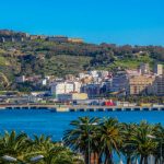 Port of Ceuta with a landscape view of the mountains